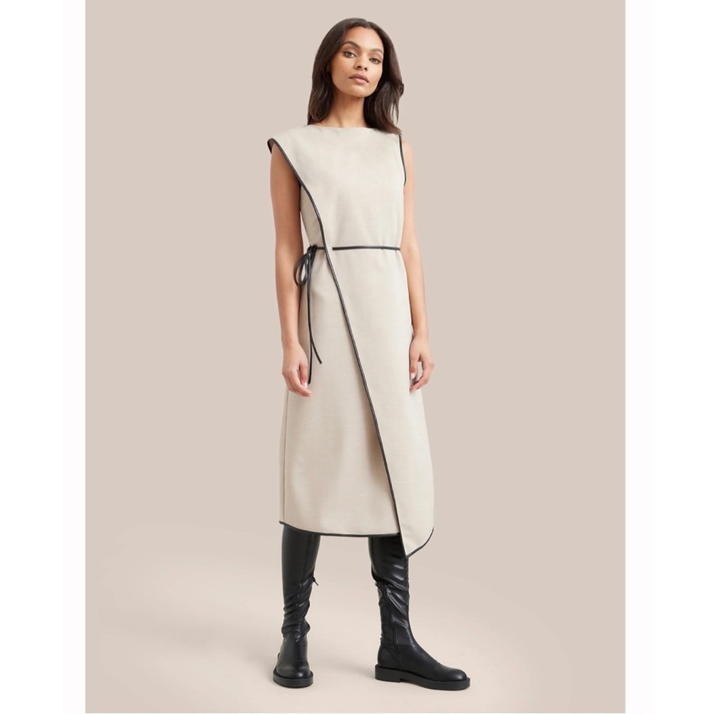 Modern Citizen NEW Wrap Dress with Vegan Leather Trim - Large